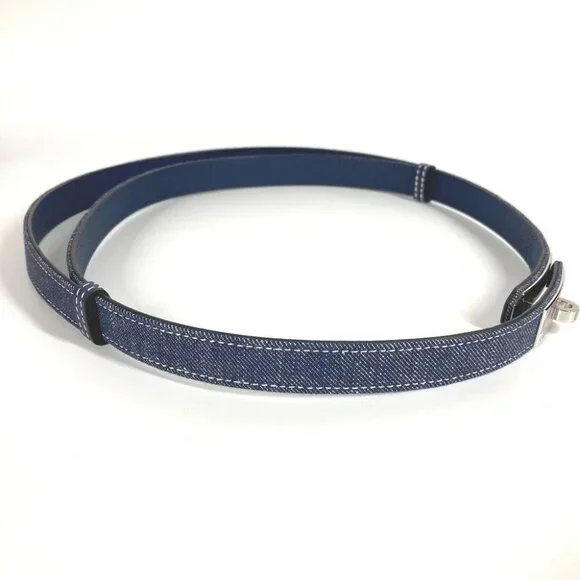 HERMES H010777UKAA Kelly Jean 18 Belt belt Denim / Leather blue Unused